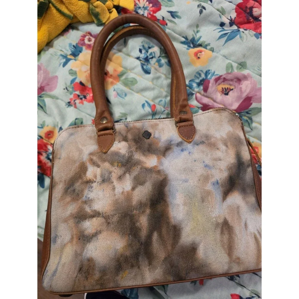 Nena and Co La Reyna OOAKSHELL Tie Dye Leather Bag